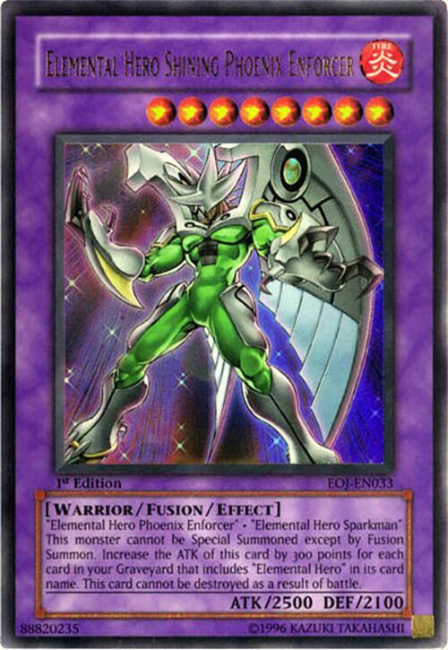 Elemental Hero Shining Phoenix Enforcer EOJ-EN033 card from Enemy of Justice