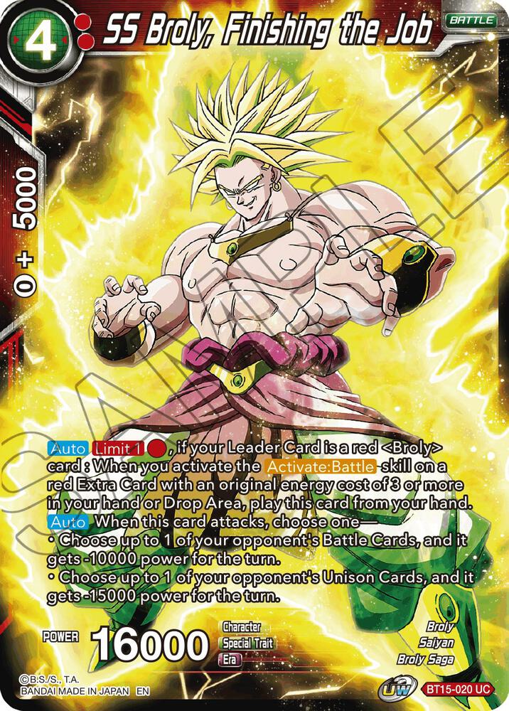 SS Broly, Finishing the Job BT15-020 card from Saiyan Showdown