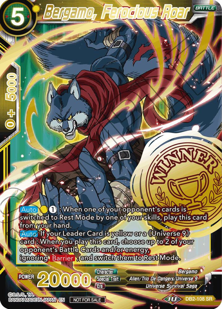 Bergamo, Ferocious Roar (Alternate Art Set 2021 Vol. 3) DB2-108 card from Tournament Promotion Cards