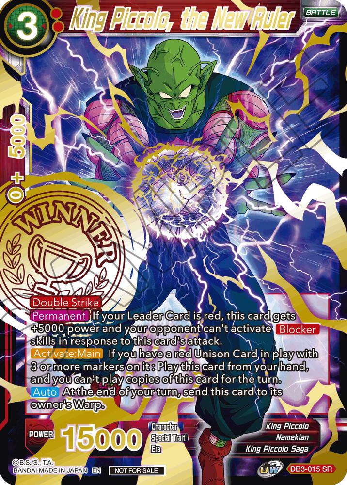 King Piccolo, the New Ruler (Alternate Art Set 2021 Vol. 3) DB3-015 card from Tournament Promotion Cards