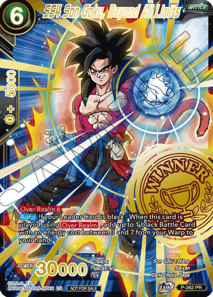 SS4 Son Goku, Beyond All Limits (Alternate Art Set 2021 Vol. 3) P-262 card from Tournament Promotion Cards