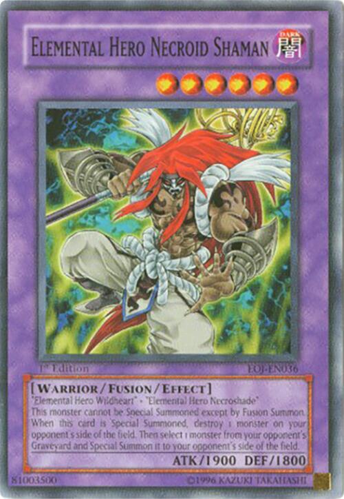 Elemental Hero Necroid Shaman EOJ-EN036 card from Enemy of Justice