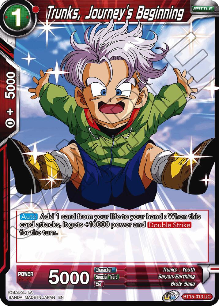 Trunks, Journey's Beginning BT15-013 card from Saiyan Showdown