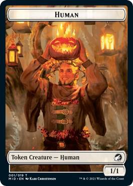 Human // Ooze Double-Sided Token 1 // 10 card from Innistrad: Midnight Hunt