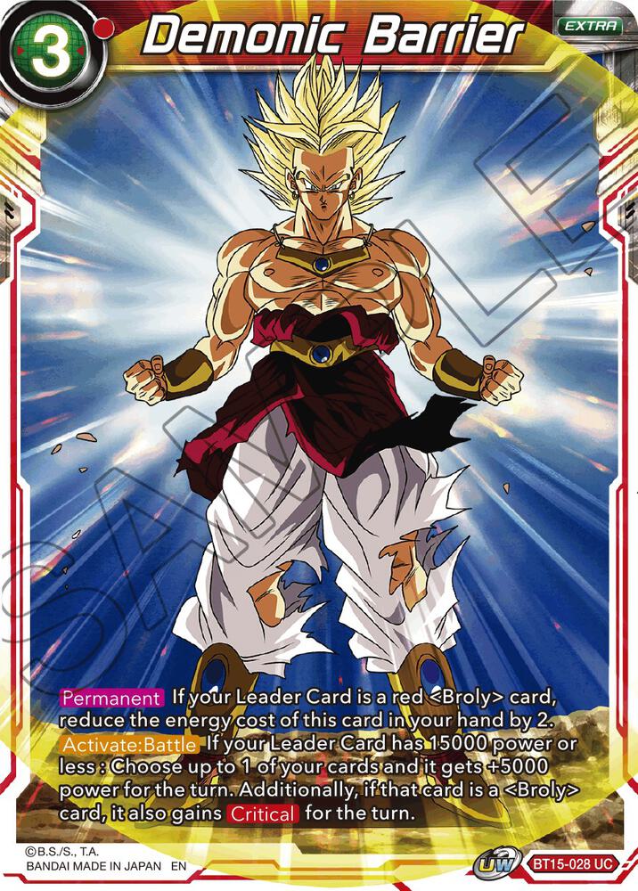 Demonic Barrier BT15-028 card from Saiyan Showdown