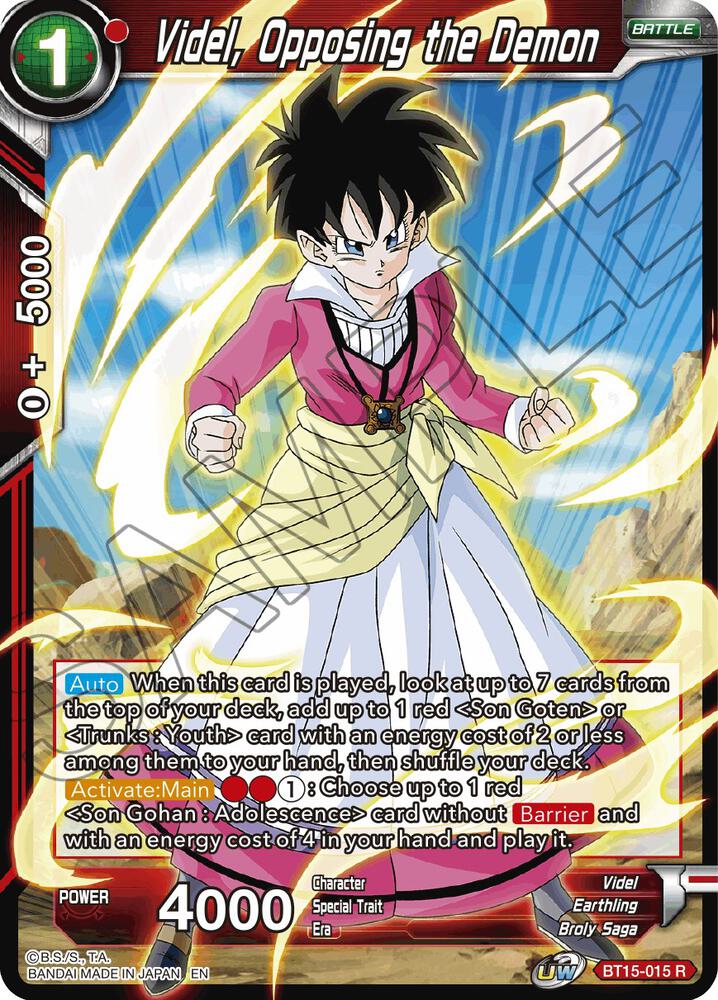 Videl, Opposing the Demon BT15-015 card from Saiyan Showdown