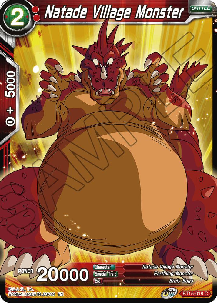 Natade Village Monster BT15-018 card from Saiyan Showdown