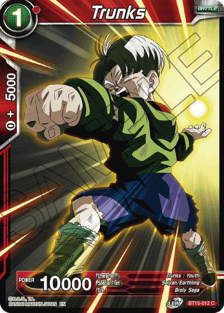 Trunks BT15-012 card from Saiyan Showdown