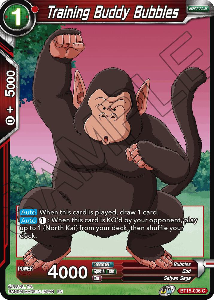 Training Buddy Bubbles BT15-006 card from Saiyan Showdown