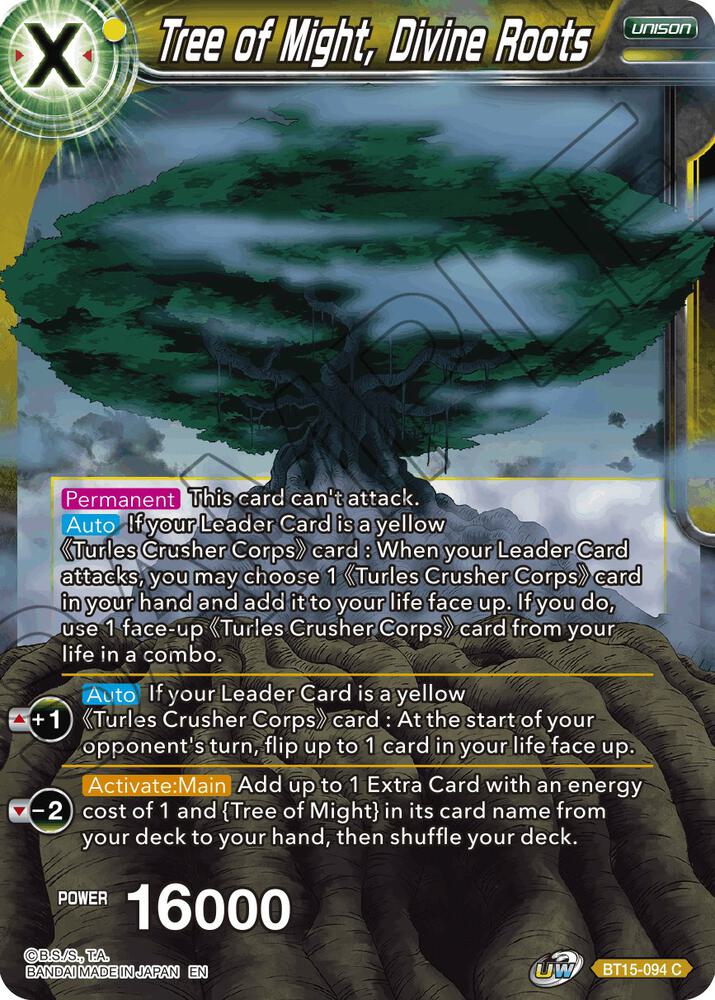 Tree of Might, Divine Roots BT15-094 card from Saiyan Showdown