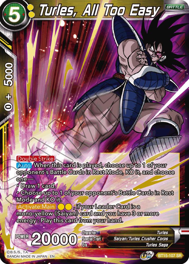 Turles, All Too Easy BT15-107 card from Saiyan Showdown