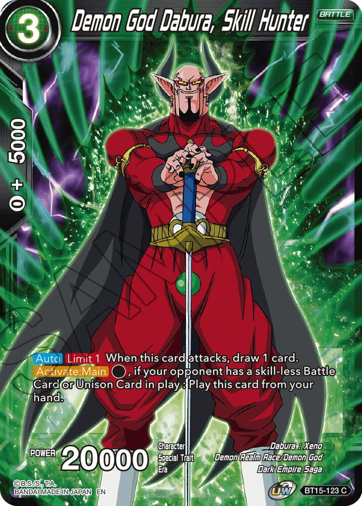 Demon God Dabura, Skill Hunter BT15-123 card from Saiyan Showdown