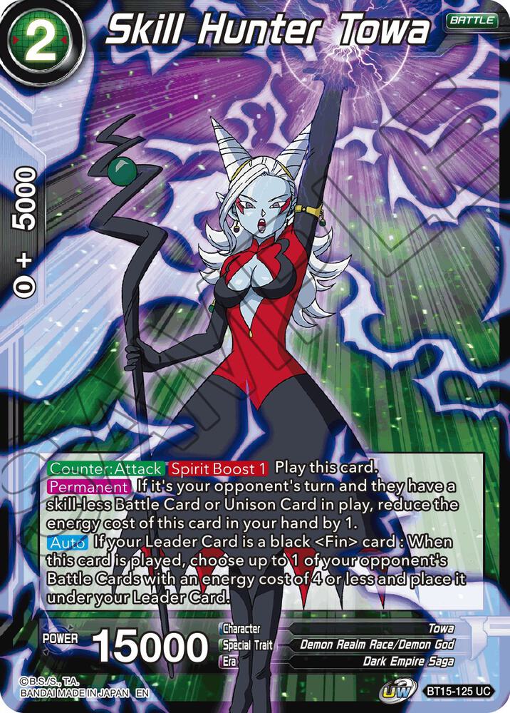 Skill Hunter Towa BT15-125 card from Saiyan Showdown