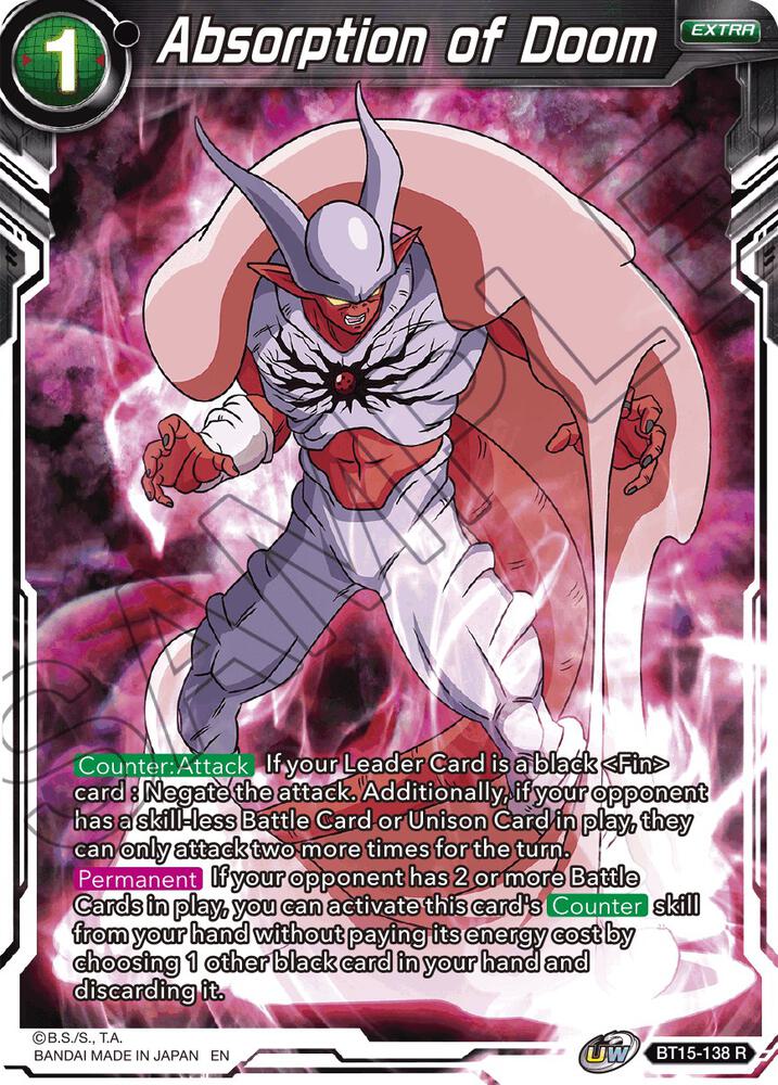 Absorption of Doom BT15-138 card from Saiyan Showdown