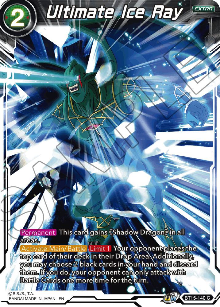 Ultimate Ice Ray BT15-140 card from Saiyan Showdown