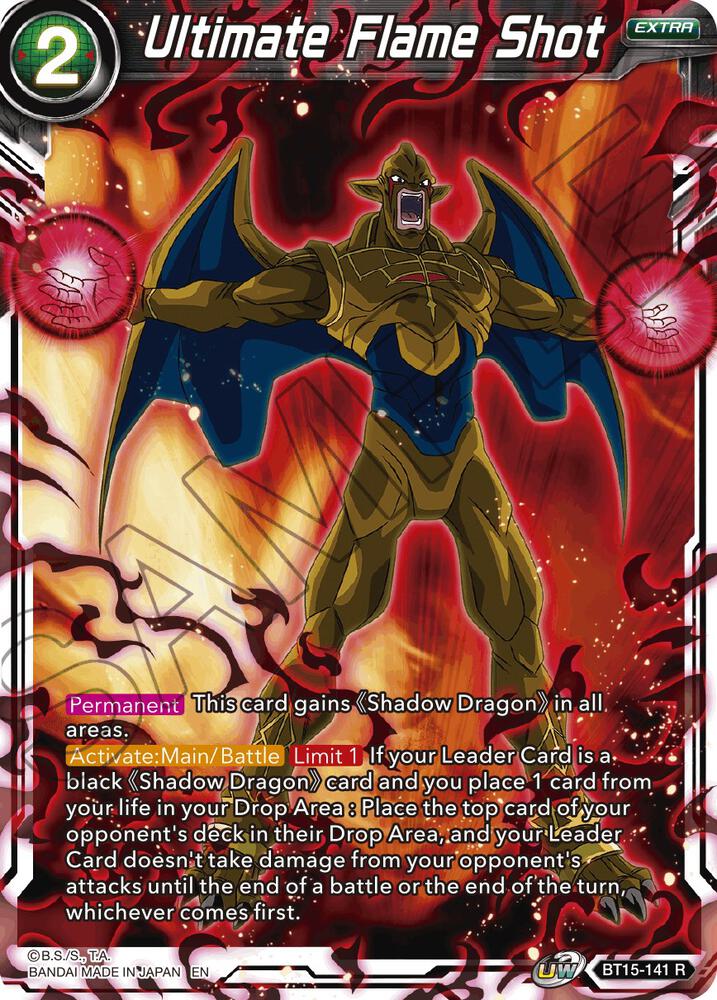 Ultimate Flame Shot BT15-141 card from Saiyan Showdown
