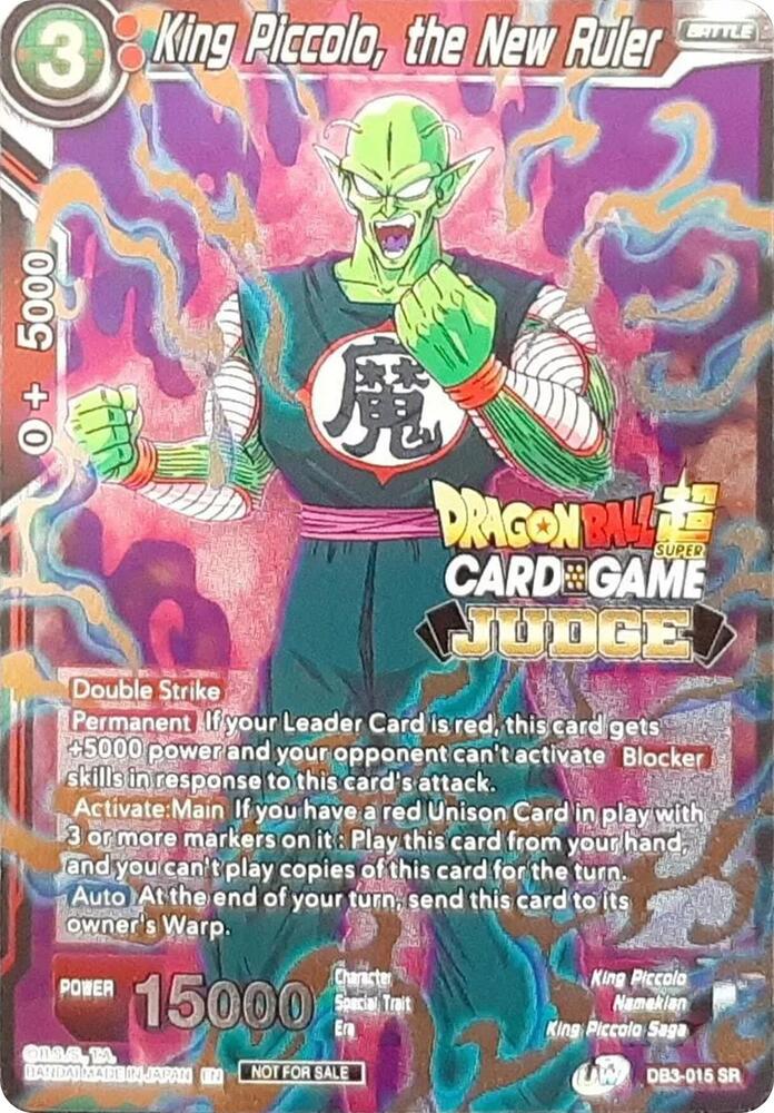 King Piccolo, the New Ruler DB3-015 card from Judge Promotion Cards