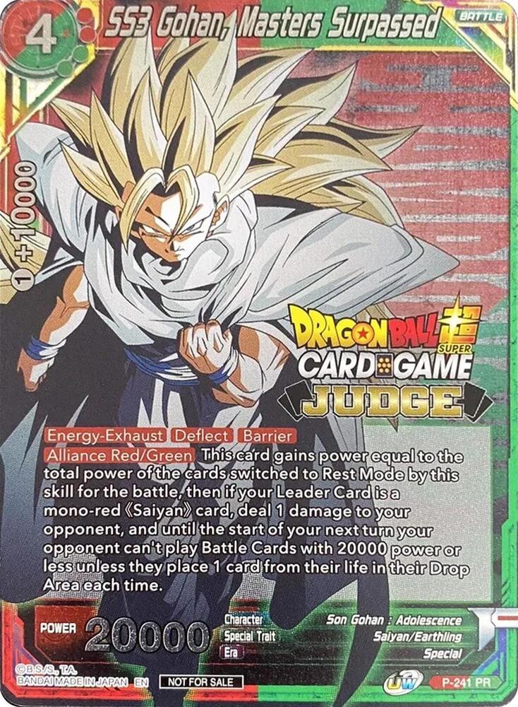 SS3 Gohan, Masters Surpassed P-241 card from Judge Promotion Cards