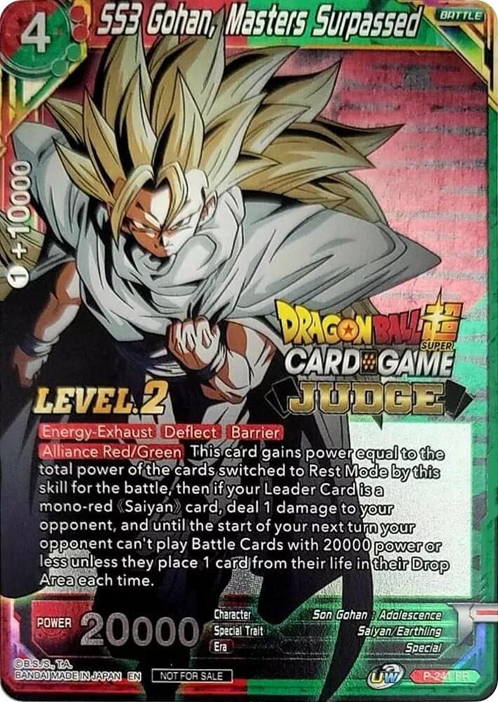 SS3 Gohan, Masters Surpassed (Level 2) P-241 card from Judge Promotion Cards