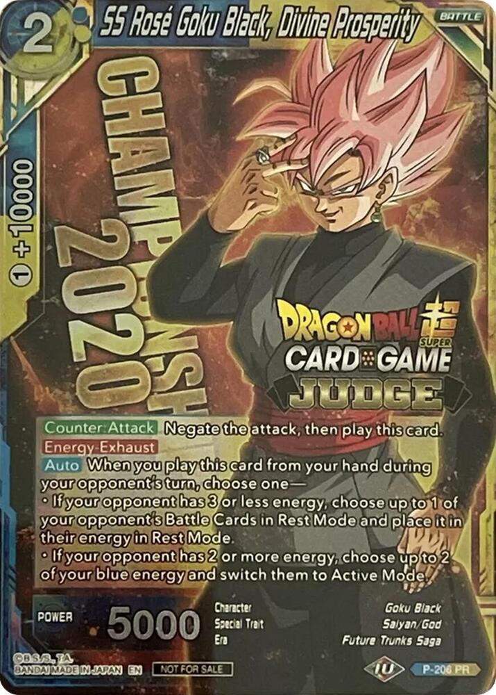 SS Rose Goku Black, Divine Prosperity P-206 card from Judge Promotion Cards