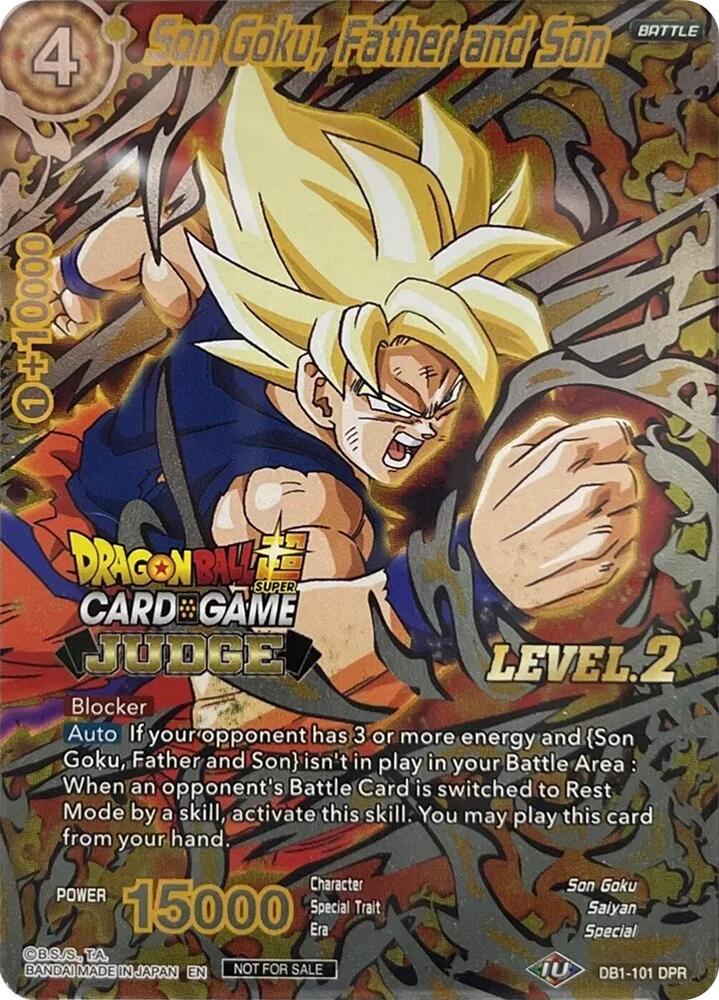 Son Goku, Father and Son (Level 2) DB1-101 card from Judge Promotion Cards