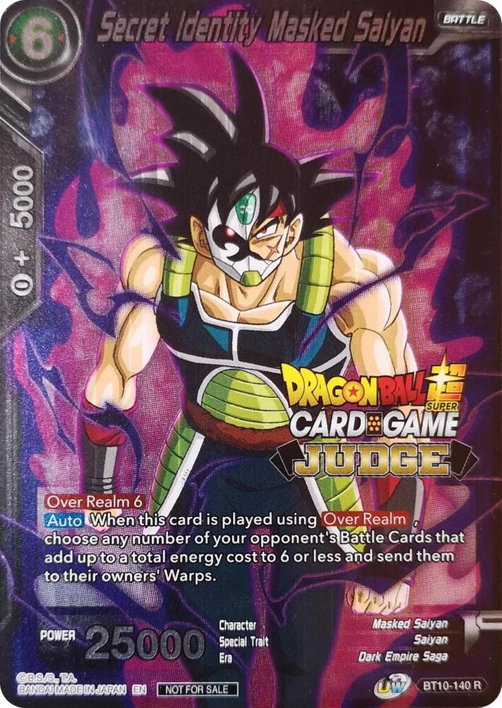 Secret Identity Masked Saiyan BT10-140 card from Judge Promotion Cards