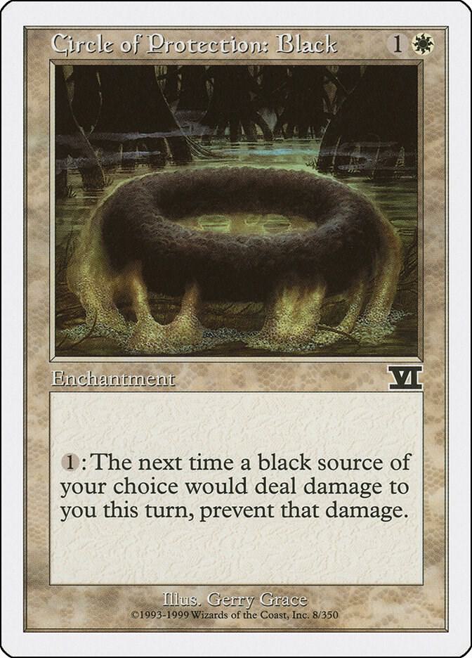 Circle of Protection: Black 8 card from Classic Sixth Edition