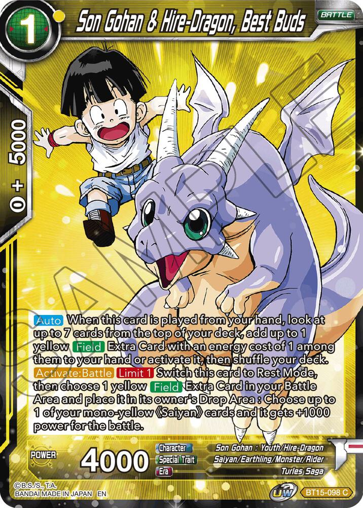 Son Gohan & Hire-Dragon, Best Buds BT15-098 card from Saiyan Showdown