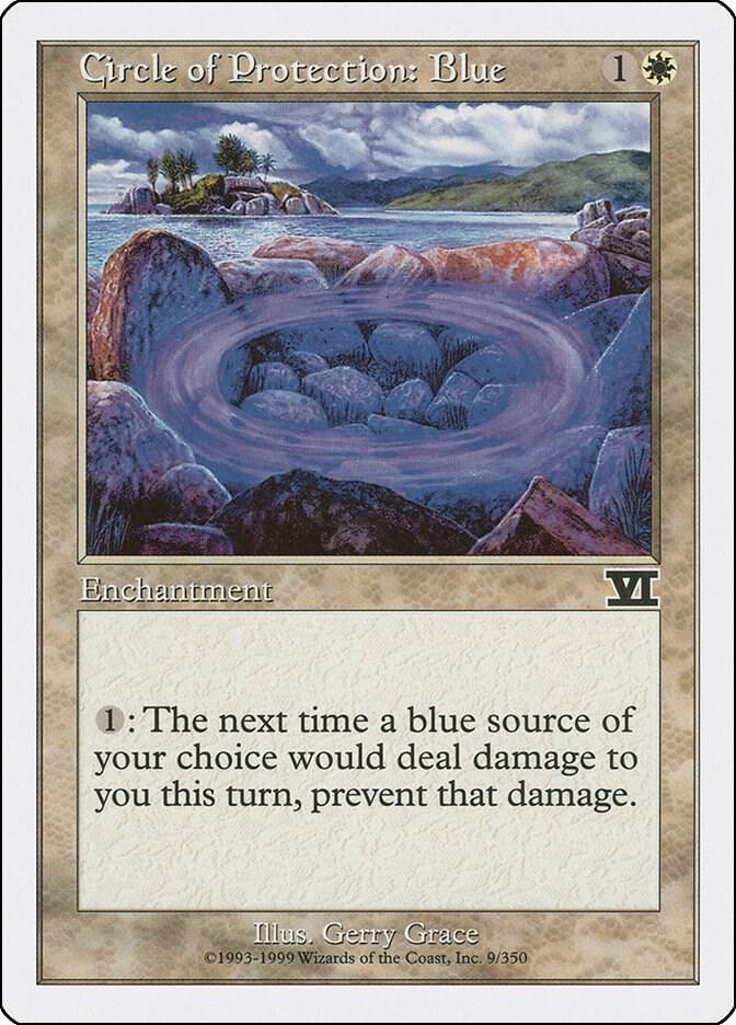 Circle of Protection: Blue 9 card from Classic Sixth Edition