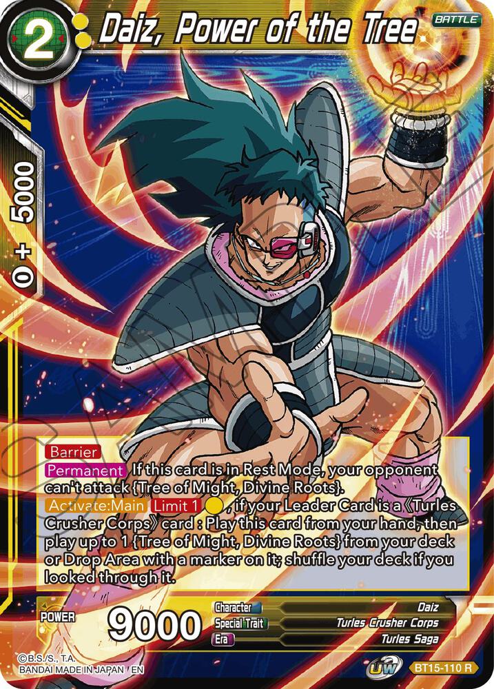 Daiz, Power of the Tree BT15-110 card from Saiyan Showdown