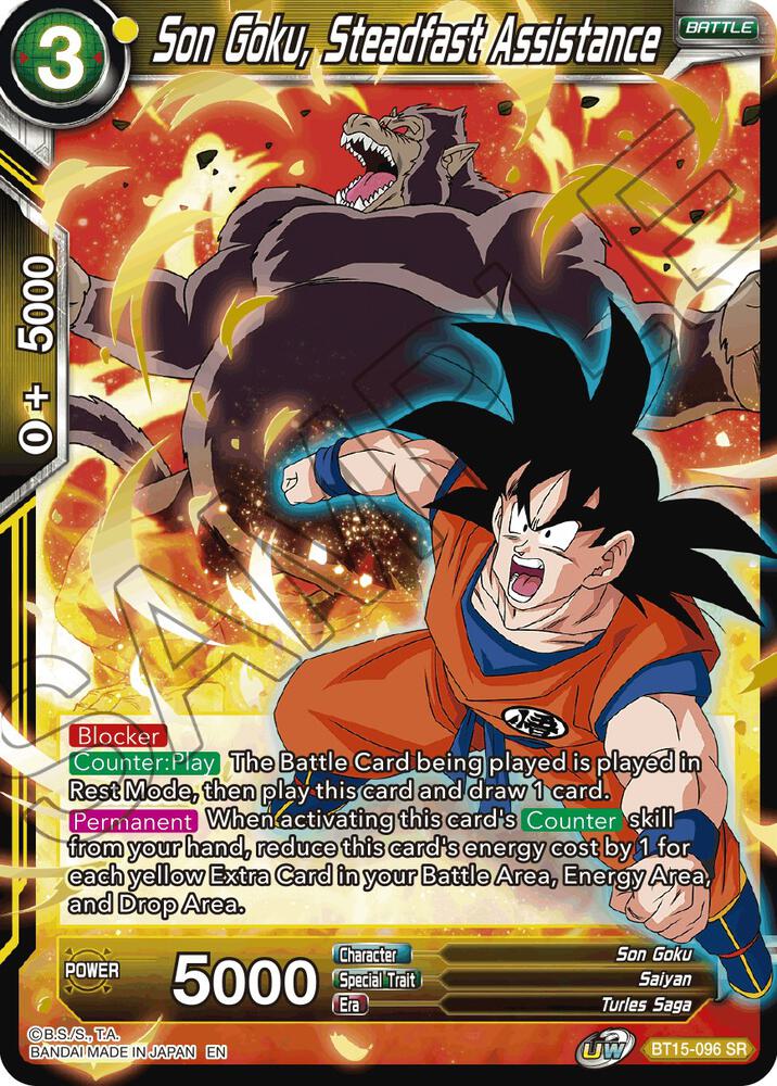 Son Goku, Steadfast Assistance BT15-096 card from Saiyan Showdown