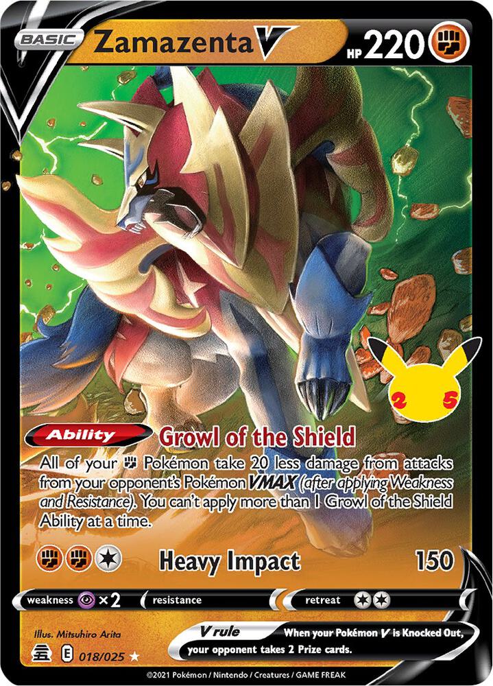 Zamazenta V 018/025 card from Celebrations