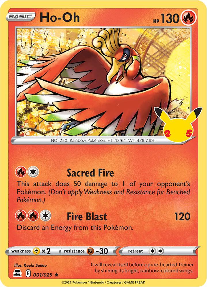 Ho-Oh 001/025 card from Celebrations