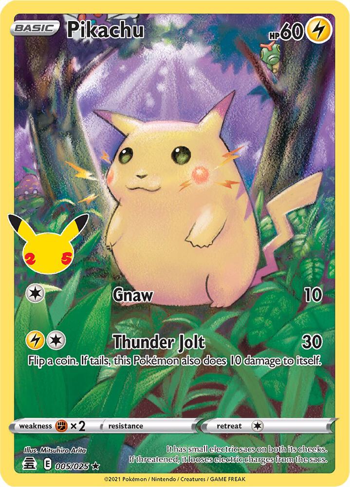 Pikachu 005/025 card from Celebrations