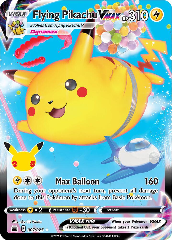 Flying Pikachu VMAX 007/025 card from Celebrations