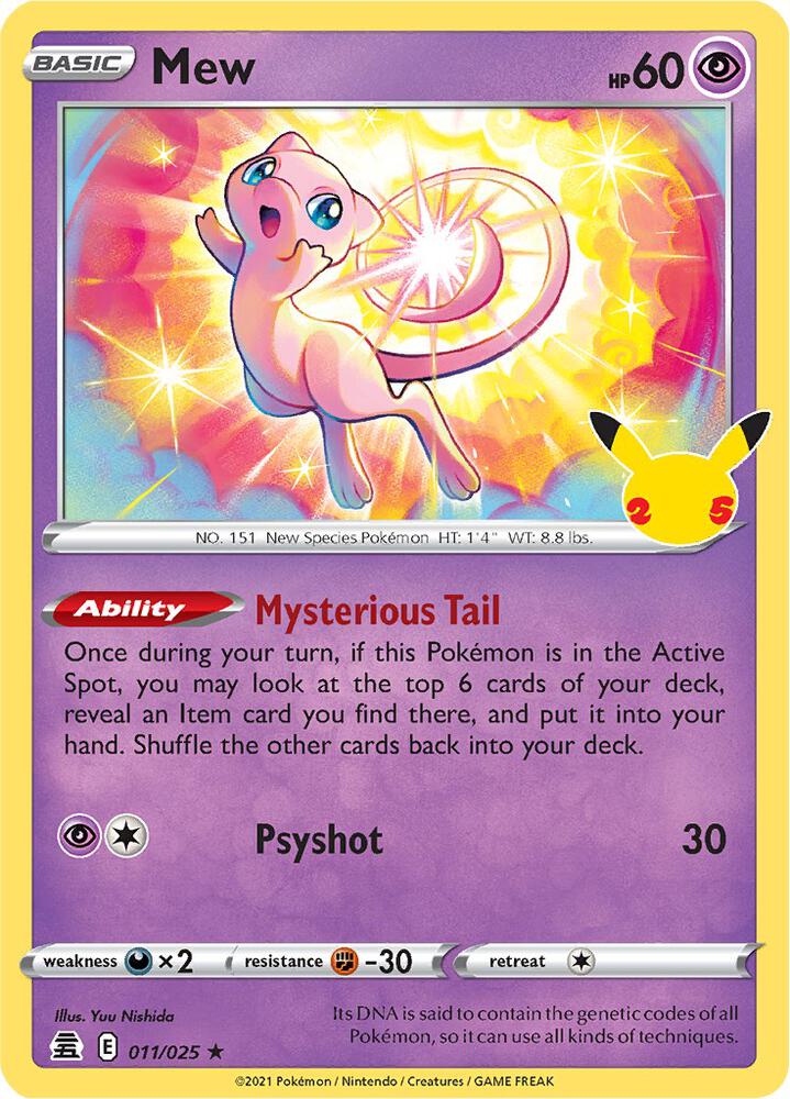 Mew 011/025 card from Celebrations