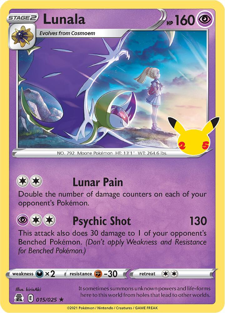 Lunala 015/025 card from Celebrations