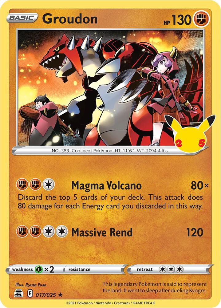 Groudon 017/025 card from Celebrations