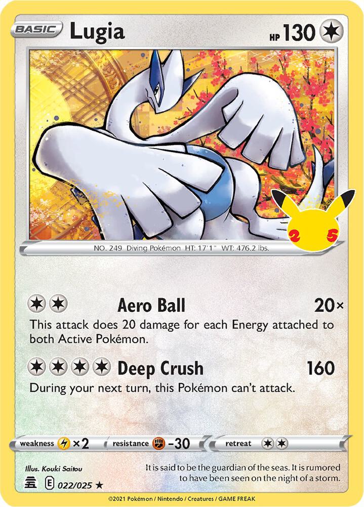 Lugia 022/025 card from Celebrations