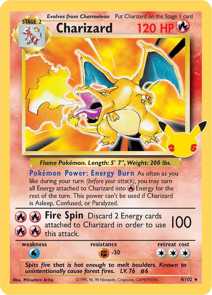 Charizard 4/102 card from Celebrations: Classic Collection