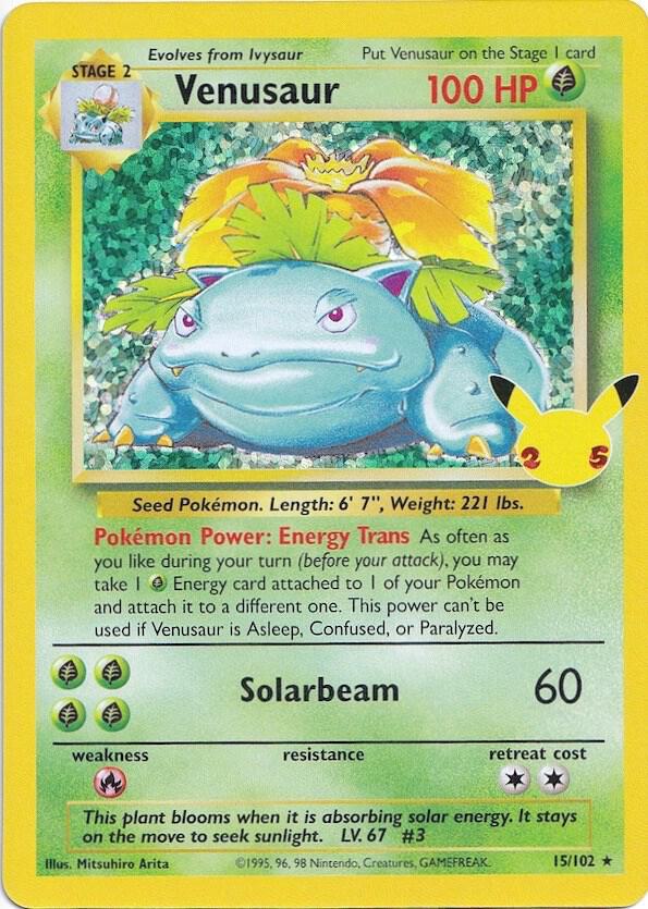 Venusaur 15/102 card from Celebrations: Classic Collection