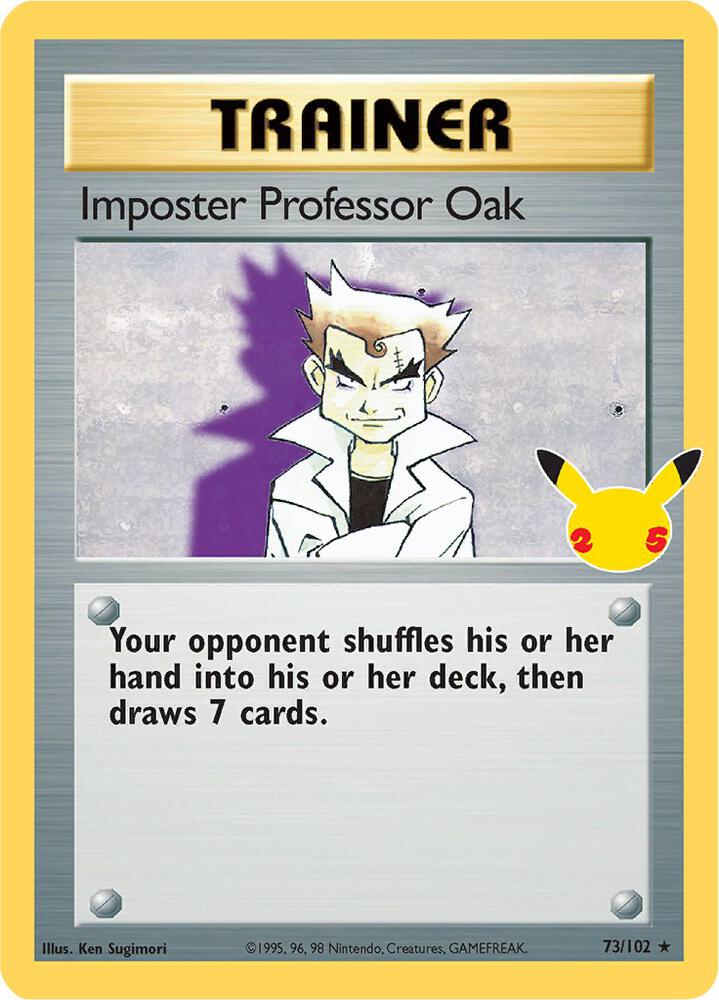 Imposter Professor Oak 73/102 card from Celebrations: Classic Collection