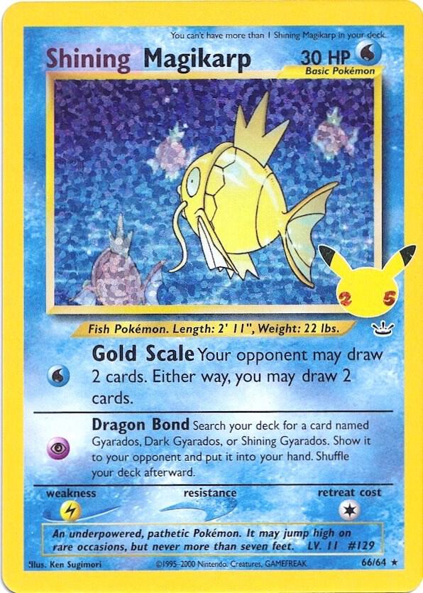 Shining Magikarp 66/64 card from Celebrations: Classic Collection
