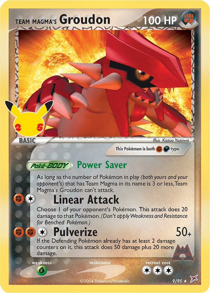 Team Magma's Groudon 9/95 card from Celebrations: Classic Collection
