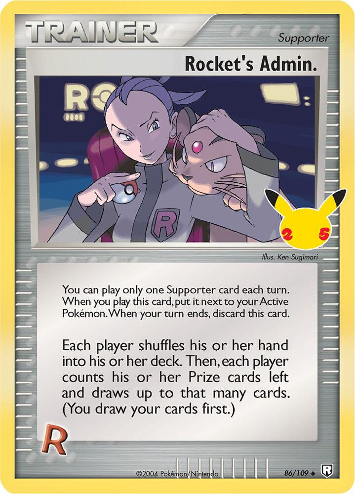 Rocket's Admin. 86/109 card from Celebrations: Classic Collection