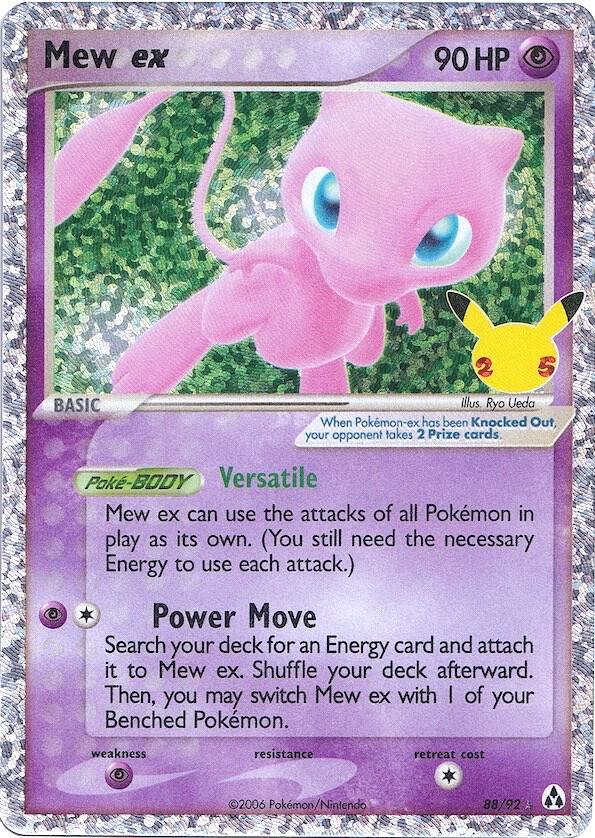 Mew ex 88/92 card from Celebrations: Classic Collection