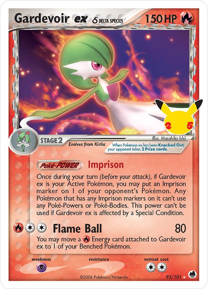 Gardevoir ex (Delta Species) 93/101 card from Celebrations: Classic Collection