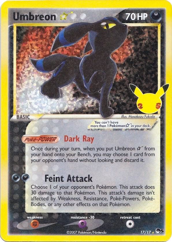 Umbreon Star 17/17 card from Celebrations: Classic Collection