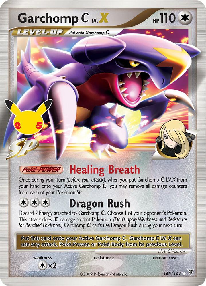 Garchomp C LV.X 145/147 card from Celebrations: Classic Collection