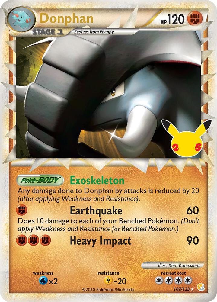 Donphan (Prime) 107/123 card from Celebrations: Classic Collection